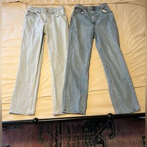 Abercrombie & Fitch Women's Straight-Leg Jeans - Light Blue & Medium Blue